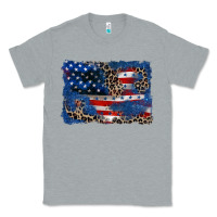 Heather Grey Leopard glitter American flag 4th of july Classic Tee - CowGirlArtShop