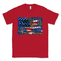 Red Leopard glitter American flag 4th of july Classic Tee - CowGirlArtShop