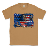 Toasted Coconut Leopard glitter American flag 4th of july Classic Tee - CowGirlArtShop