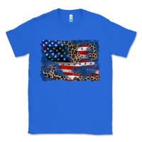 True Royal Leopard glitter American flag 4th of july Classic Tee - CowGirlArtShop