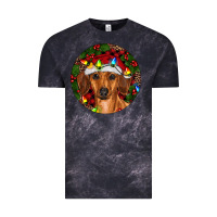 Cloud Black Christmas Dachshund Vintage Tee - RanaPortraitStore