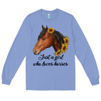 Colony Blue just a girl who loves horses Long Sleeve Tee - RanaPortraitStore
