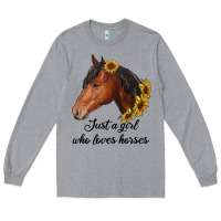 Heather Grey just a girl who loves horses Long Sleeve Tee - RanaPortraitStore