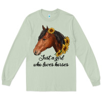 Matcha just a girl who loves horses Long Sleeve Tee - RanaPortraitStore