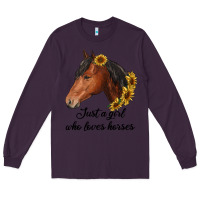 Plum just a girl who loves horses Long Sleeve Tee - RanaPortraitStore
