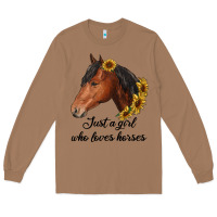 Toasted Coconut just a girl who loves horses Long Sleeve Tee - RanaPortraitStore