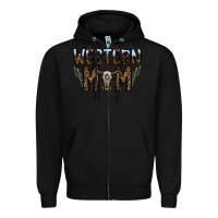 Black western mom Zipper Hoodie - CowhideDigitalArt