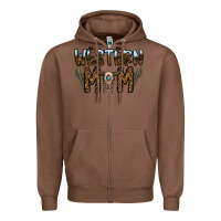 Chestnut western mom Zipper Hoodie - CowhideDigitalArt
