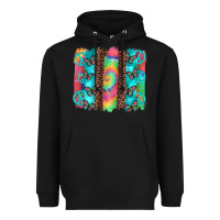 Black hippie peace sign butterfly leopard and tie dye brushstroke Heavyweight Hoodie - Artiststas