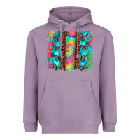 Lavender hippie peace sign butterfly leopard and tie dye brushstroke Heavyweight Hoodie - Artiststas