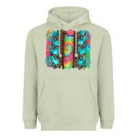 Matcha hippie peace sign butterfly leopard and tie dye brushstroke Heavyweight Hoodie - Artiststas