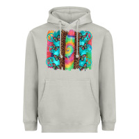 Moon Dust hippie peace sign butterfly leopard and tie dye brushstroke Heavyweight Hoodie - Artiststas