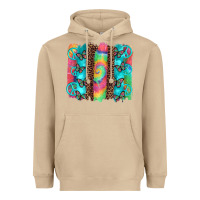 Mushroom hippie peace sign butterfly leopard and tie dye brushstroke Heavyweight Hoodie - Artiststas