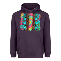 Plum hippie peace sign butterfly leopard and tie dye brushstroke Heavyweight Hoodie - Artiststas