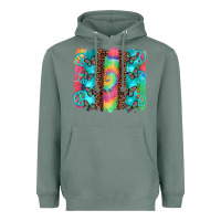 Sage hippie peace sign butterfly leopard and tie dye brushstroke Heavyweight Hoodie - Artiststas