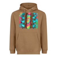 Toasted Coconut hippie peace sign butterfly leopard and tie dye brushstroke Heavyweight Hoodie - Artiststas
