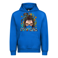 Cobalt Western Cowgirl Braid Hair Urban Hoodie - BundleAndBundleShop