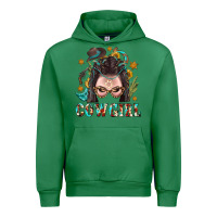 Emerald Western Cowgirl Braid Hair Urban Hoodie - BundleAndBundleShop
