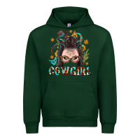 Forest Green Western Cowgirl Braid Hair Urban Hoodie - BundleAndBundleShop