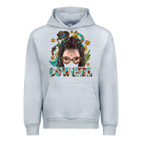 Heather Grey Western Cowgirl Braid Hair Urban Hoodie - BundleAndBundleShop