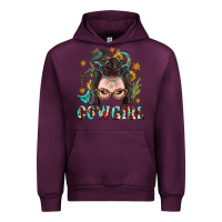 Mauve Wine Western Cowgirl Braid Hair Urban Hoodie - BundleAndBundleShop