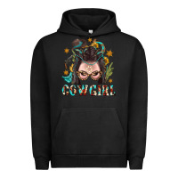 Pigment Black Western Cowgirl Braid Hair Urban Hoodie - BundleAndBundleShop