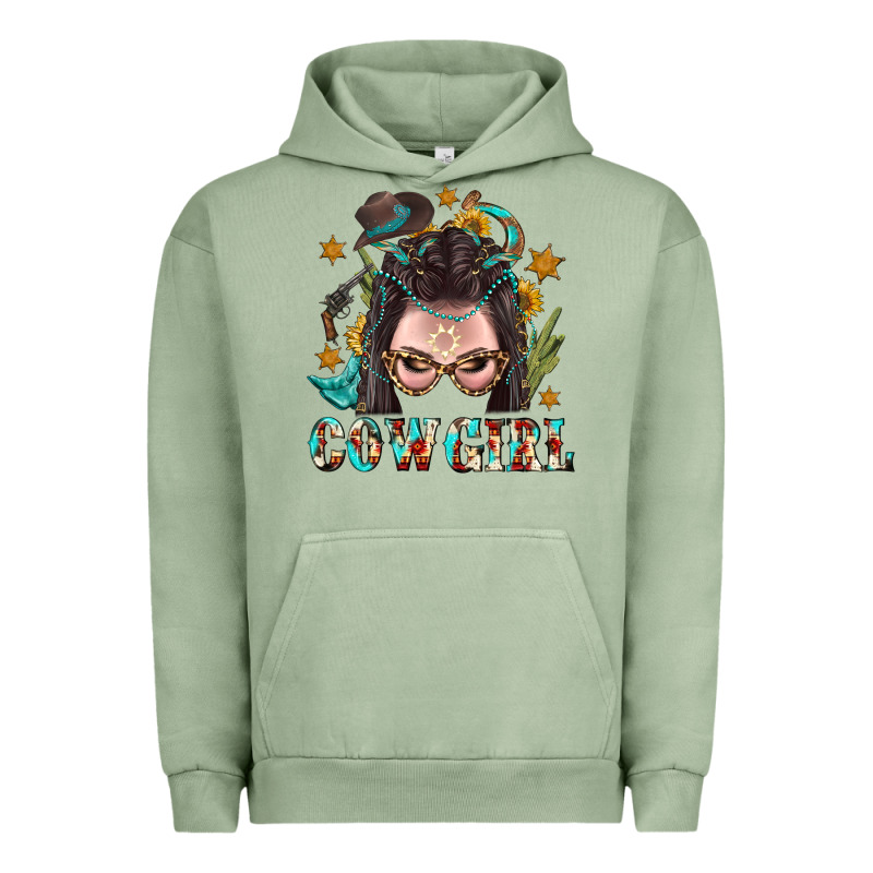 Western Cowgirl Braid Hair Urban Hoodie by BundleAndBundleShop | Teevron