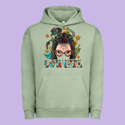Western Cowgirl Braid Hair Urban Hoodie Designed By Bundleandbundleshop