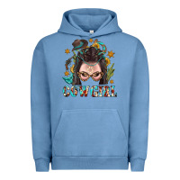 Pigment Pebble Blue Western Cowgirl Braid Hair Urban Hoodie - BundleAndBundleShop