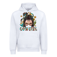 White Western Cowgirl Braid Hair Urban Hoodie - BundleAndBundleShop