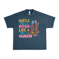 Midnight Navy hustle like a boss live like a queen Urban Heavy Tee - texasbilliewilder