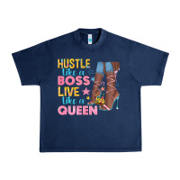 Navy hustle like a boss live like a queen Urban Heavy Tee - texasbilliewilder