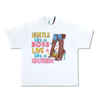 White hustle like a boss live like a queen Urban Heavy Tee - texasbilliewilder