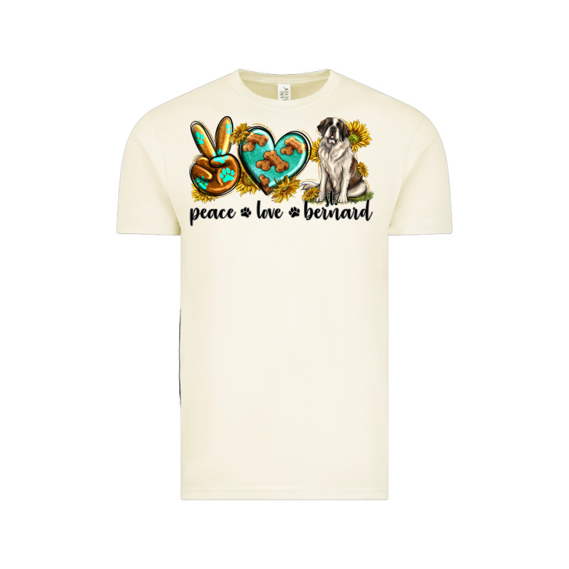 Peace Love St. Bernard Vintage Tee by texasbilliewilder | Teevron