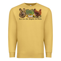 Antique Gold Peace Love New Hampshire Red Chicken Premium Sweatshirt - LillyAllenDesigns
