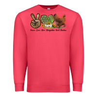 Cardinal Peace Love New Hampshire Red Chicken Premium Sweatshirt - LillyAllenDesigns