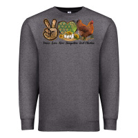 Charcoal Heather Peace Love New Hampshire Red Chicken Premium Sweatshirt - LillyAllenDesigns