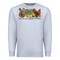 Heather Grey Peace Love New Hampshire Red Chicken Premium Sweatshirt - LillyAllenDesigns