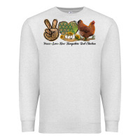 Oatmeal Heather Peace Love New Hampshire Red Chicken Premium Sweatshirt - LillyAllenDesigns