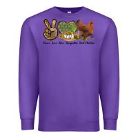 Purple Peace Love New Hampshire Red Chicken Premium Sweatshirt - LillyAllenDesigns