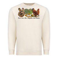 Sandshell Peace Love New Hampshire Red Chicken Premium Sweatshirt - LillyAllenDesigns