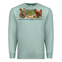 Seafoam Peace Love New Hampshire Red Chicken Premium Sweatshirt - LillyAllenDesigns