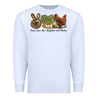 White Peace Love New Hampshire Red Chicken Premium Sweatshirt - LillyAllenDesigns