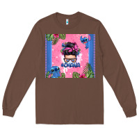 Chestnut ohana stitch messy bun Long Sleeve Tee - Zillion Design Studio