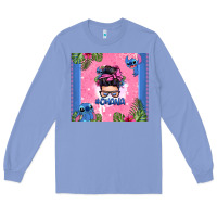 Colony Blue ohana stitch messy bun Long Sleeve Tee - Zillion Design Studio