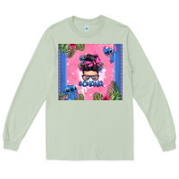 Matcha ohana stitch messy bun Long Sleeve Tee - Zillion Design Studio