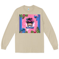 Mushroom ohana stitch messy bun Long Sleeve Tee - Zillion Design Studio