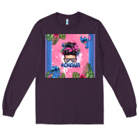 Plum ohana stitch messy bun Long Sleeve Tee - Zillion Design Studio