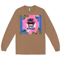 Toasted Coconut ohana stitch messy bun Long Sleeve Tee - Zillion Design Studio