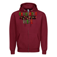 Burgundy Somebody's Jolly Ass Wife Zipper Hoodie - FaDigitalArtStudio
